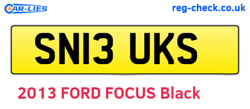 SN13UKS are the vehicle registration plates.