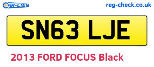 SN63LJE are the vehicle registration plates.