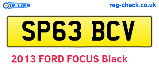 SP63BCV are the vehicle registration plates.
