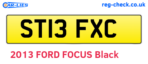 ST13FXC are the vehicle registration plates.