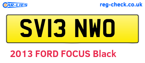 SV13NWO are the vehicle registration plates.