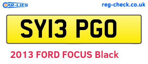 SY13PGO are the vehicle registration plates.