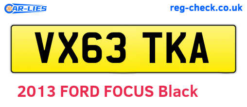 VX63TKA are the vehicle registration plates.