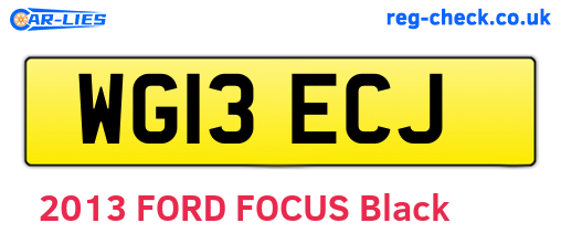 WG13ECJ are the vehicle registration plates.