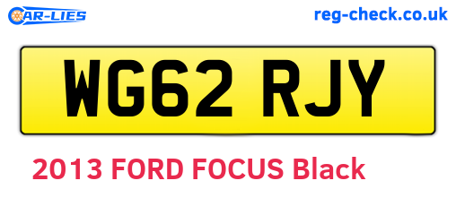 WG62RJY are the vehicle registration plates.