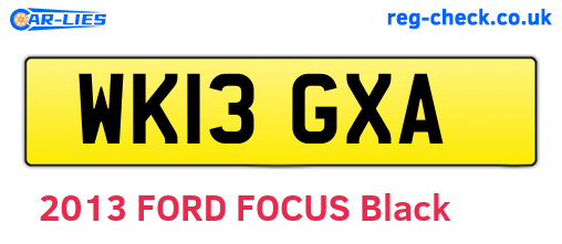 WK13GXA are the vehicle registration plates.