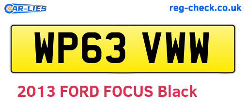 WP63VWW are the vehicle registration plates.