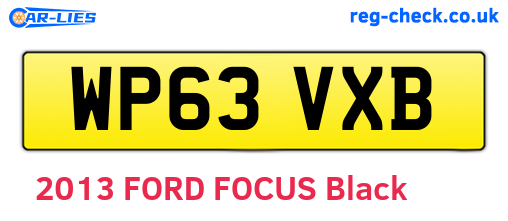 WP63VXB are the vehicle registration plates.