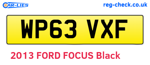WP63VXF are the vehicle registration plates.