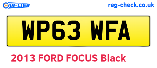 WP63WFA are the vehicle registration plates.