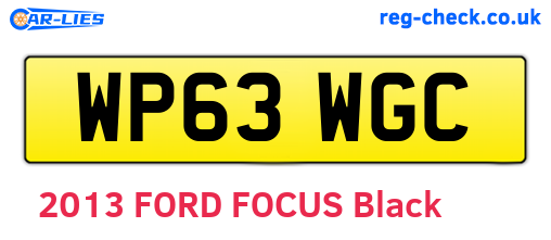 WP63WGC are the vehicle registration plates.