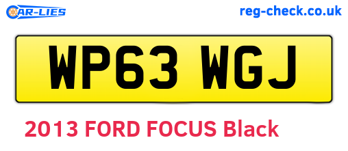 WP63WGJ are the vehicle registration plates.