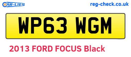 WP63WGM are the vehicle registration plates.
