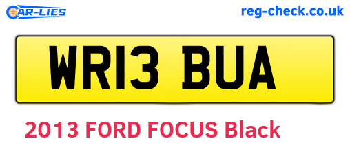 WR13BUA are the vehicle registration plates.