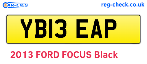 YB13EAP are the vehicle registration plates.
