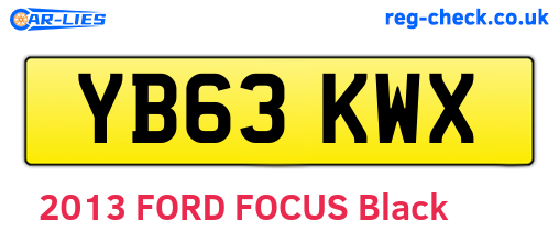 YB63KWX are the vehicle registration plates.