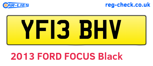 YF13BHV are the vehicle registration plates.