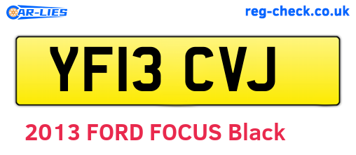 YF13CVJ are the vehicle registration plates.