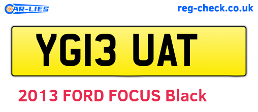YG13UAT are the vehicle registration plates.
