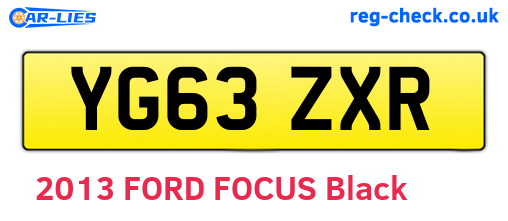 YG63ZXR are the vehicle registration plates.
