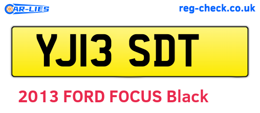 YJ13SDT are the vehicle registration plates.