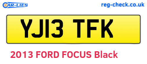 YJ13TFK are the vehicle registration plates.