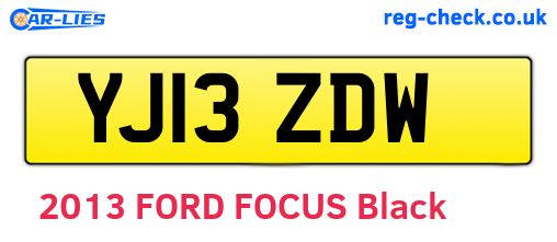 YJ13ZDW are the vehicle registration plates.