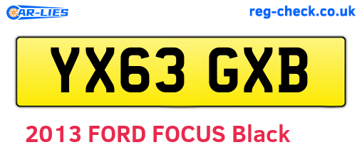 YX63GXB are the vehicle registration plates.