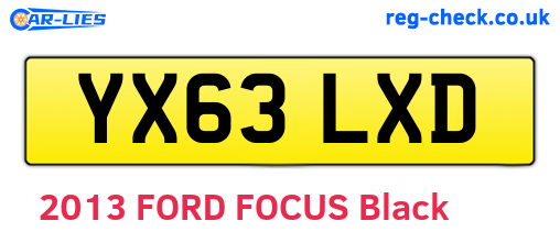 YX63LXD are the vehicle registration plates.