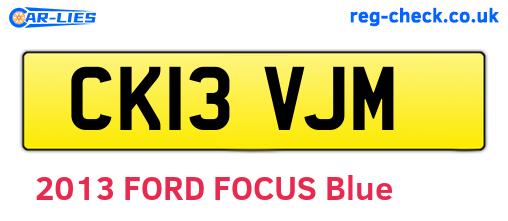 CK13VJM are the vehicle registration plates.