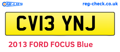 CV13YNJ are the vehicle registration plates.