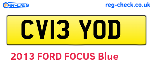 CV13YOD are the vehicle registration plates.