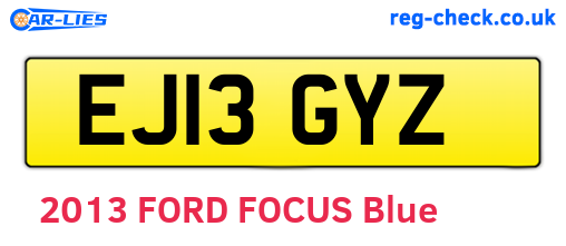EJ13GYZ are the vehicle registration plates.