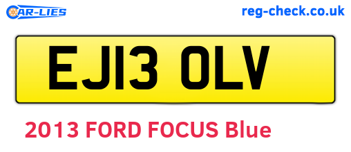 EJ13OLV are the vehicle registration plates.