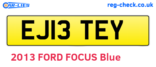 EJ13TEY are the vehicle registration plates.