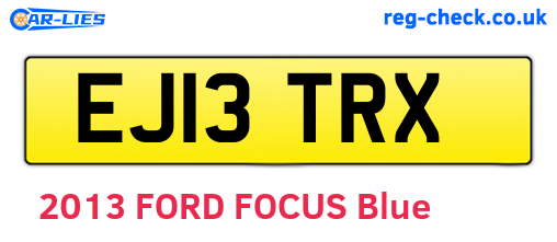 EJ13TRX are the vehicle registration plates.