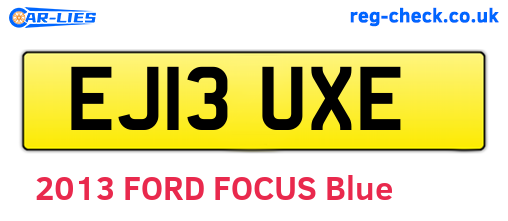 EJ13UXE are the vehicle registration plates.