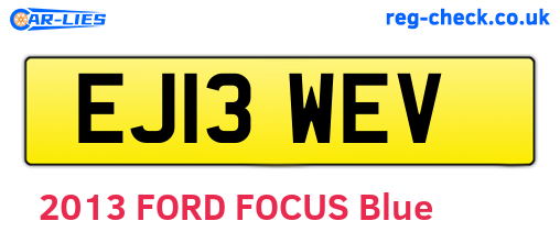 EJ13WEV are the vehicle registration plates.