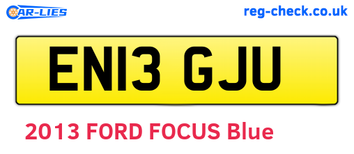 EN13GJU are the vehicle registration plates.