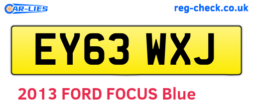 EY63WXJ are the vehicle registration plates.