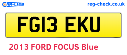 FG13EKU are the vehicle registration plates.