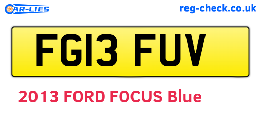 FG13FUV are the vehicle registration plates.