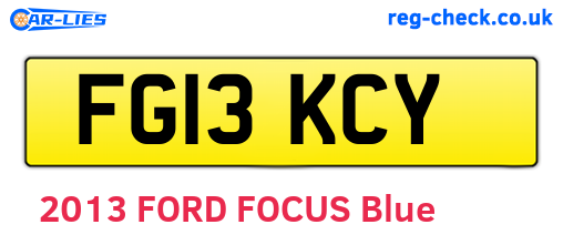 FG13KCY are the vehicle registration plates.