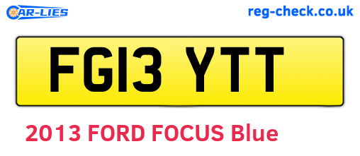 FG13YTT are the vehicle registration plates.