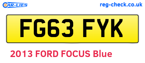 FG63FYK are the vehicle registration plates.