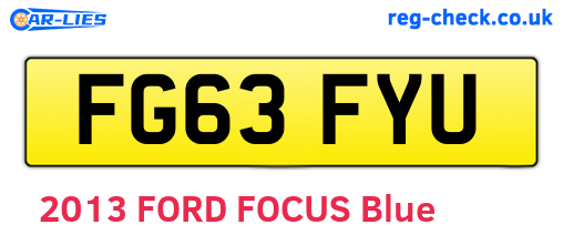 FG63FYU are the vehicle registration plates.