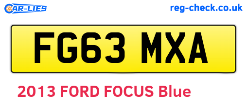 FG63MXA are the vehicle registration plates.