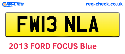 FW13NLA are the vehicle registration plates.