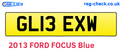 GL13EXW are the vehicle registration plates.