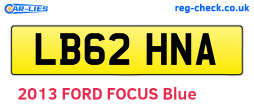 LB62HNA are the vehicle registration plates.